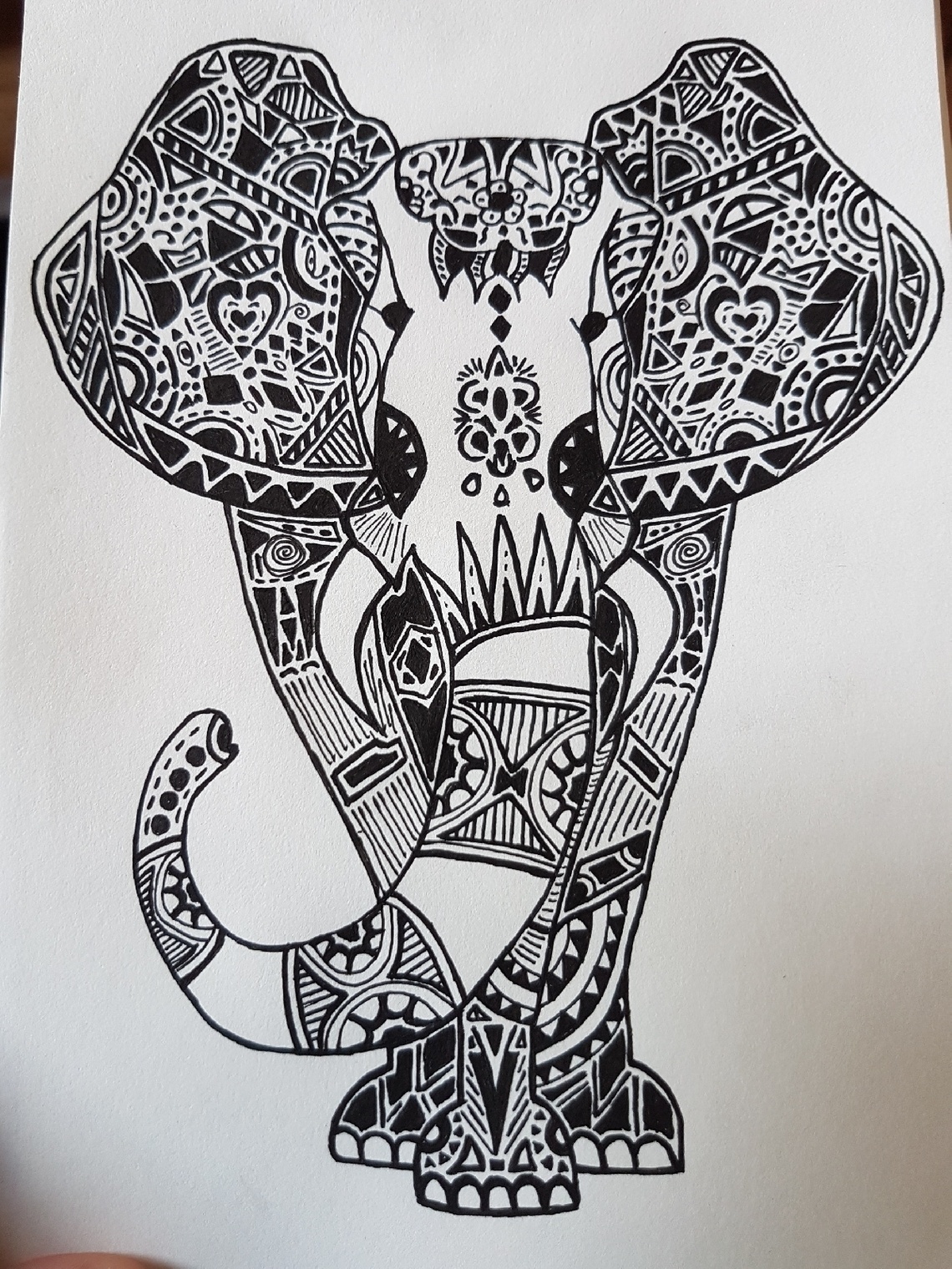 Drawing of an Elephant mandala style — Steemit